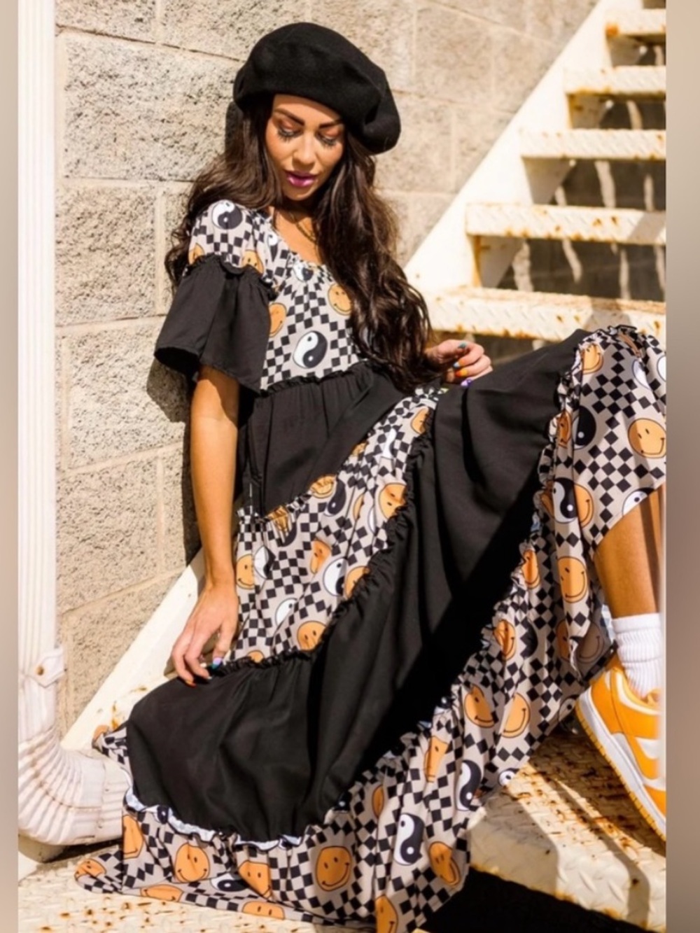 Dressed in Lala Sunshine Girl Midi Dress in Groovy Girl Size XL - Picture 3 of 9